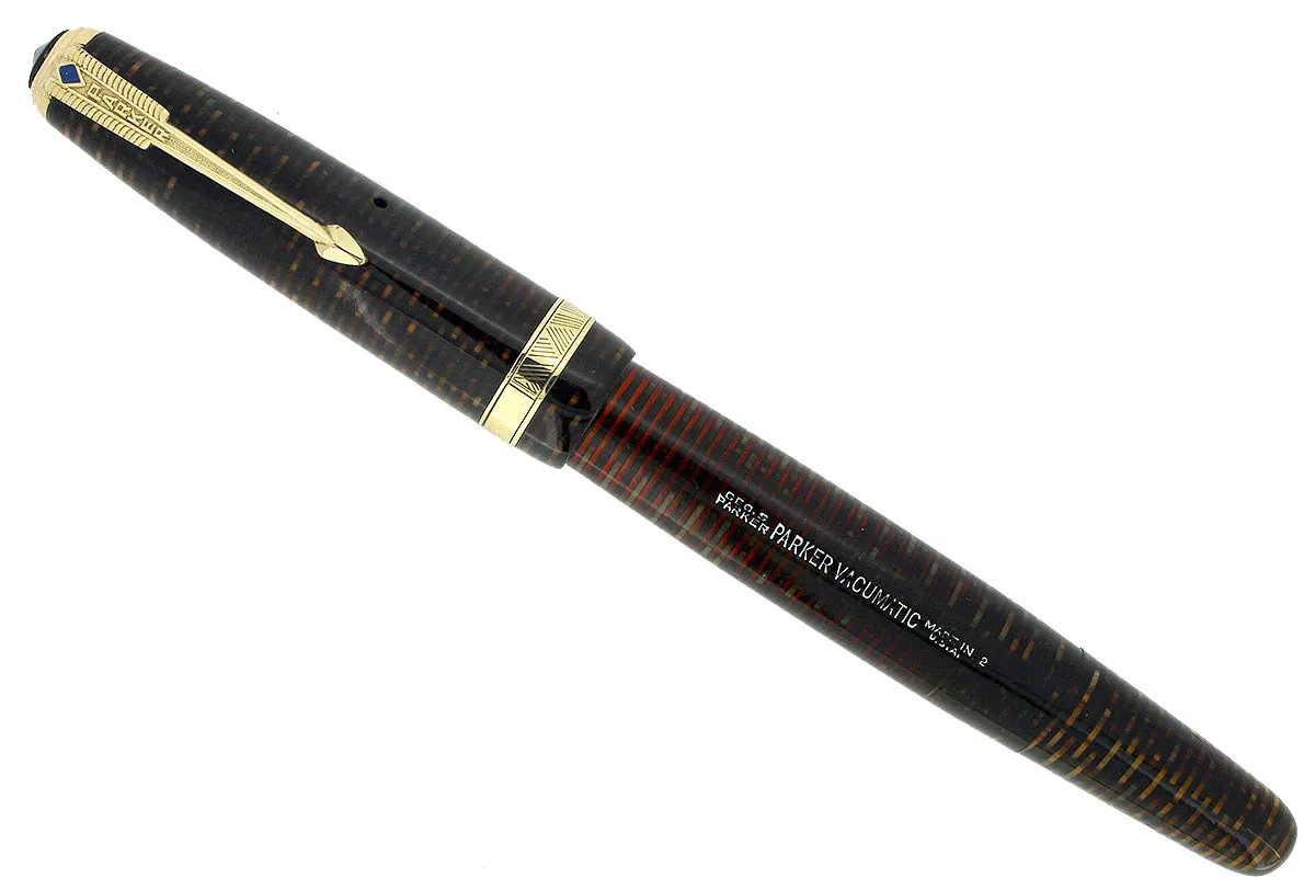 1942 PARKER GOLDEN PEARL VACUMATIC FOUNTAIN PEN LONG MAJOR RESTORED - COLLECTOR ALERT