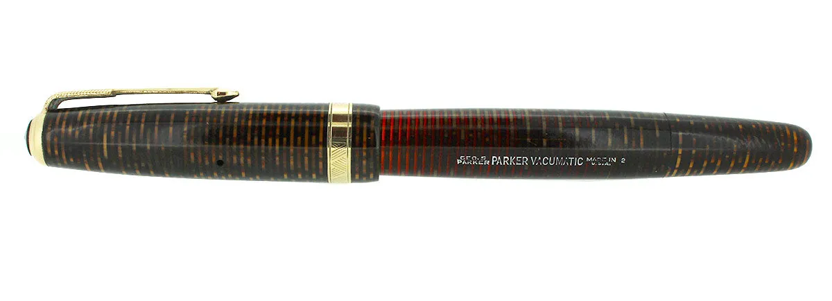 1942 PARKER GOLDEN PEARL VACUMATIC FOUNTAIN PEN LONG MAJOR RESTORED - COLLECTOR ALERT
