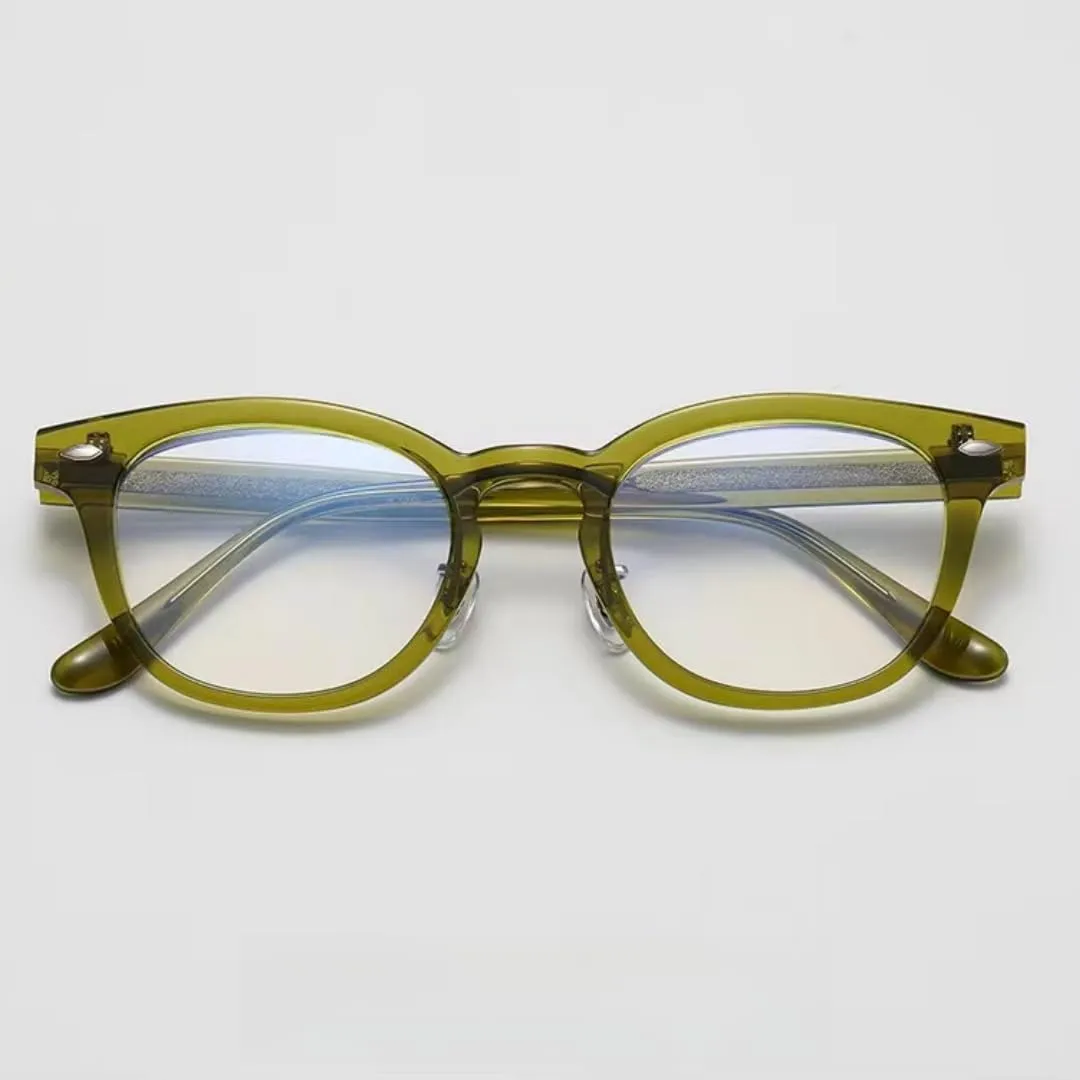 Acetate Round Trendy Flip Up Full Rim Vintage Eyeglass Frames Metal Hinges Unisex for Men Women