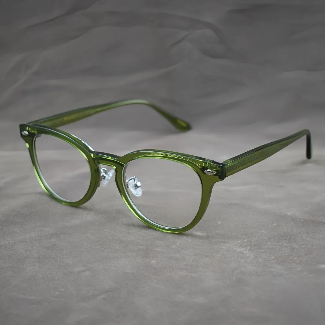 Acetate Round Trendy Flip Up Full Rim Vintage Eyeglass Frames Metal Hinges Unisex for Men Women