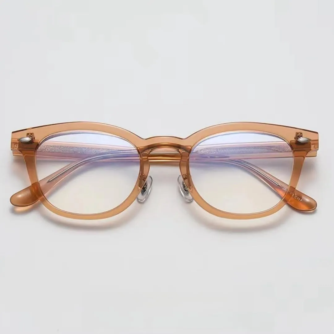 Acetate Round Trendy Flip Up Full Rim Vintage Eyeglass Frames Metal Hinges Unisex for Men Women