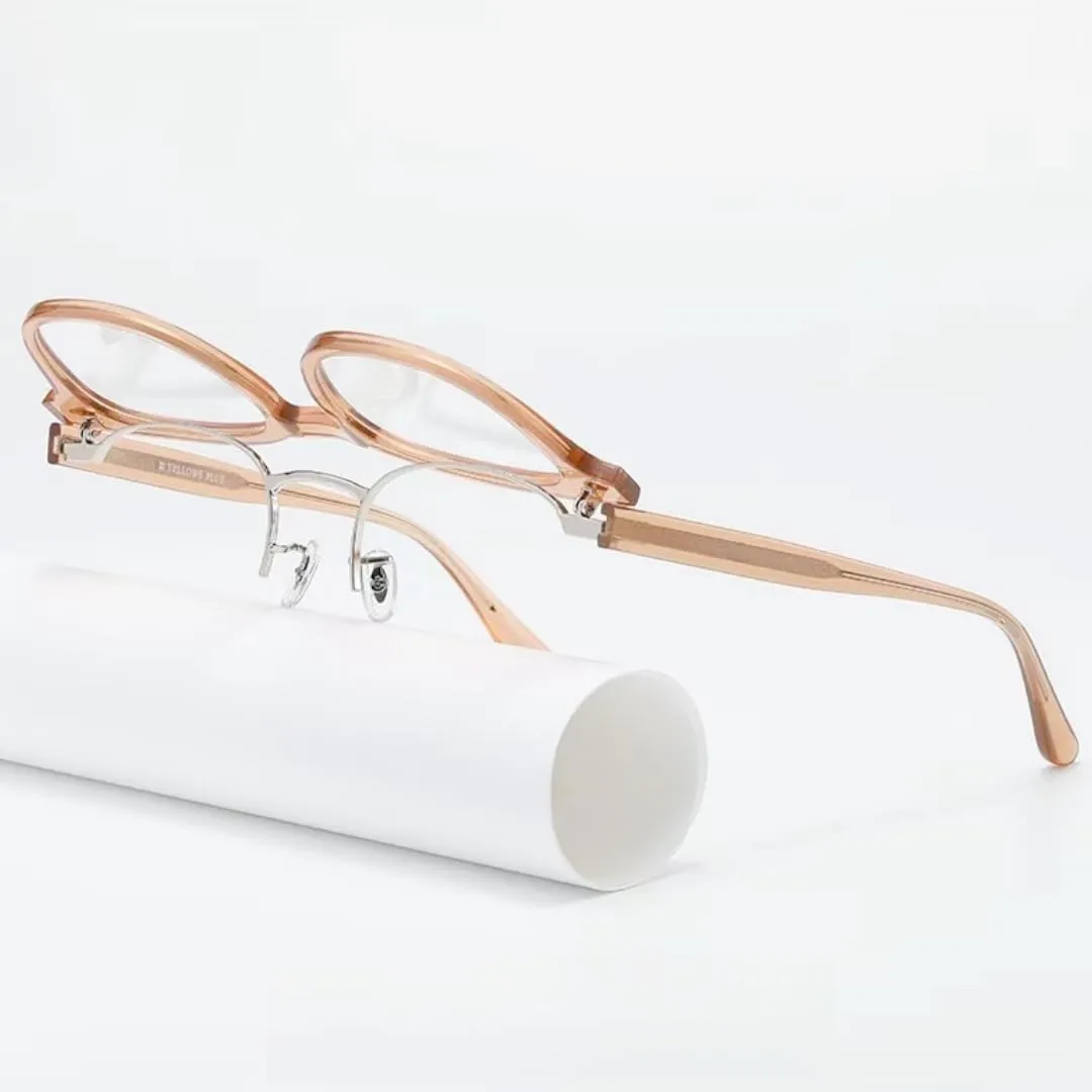 Acetate Round Trendy Flip Up Full Rim Vintage Eyeglass Frames Metal Hinges Unisex for Men Women