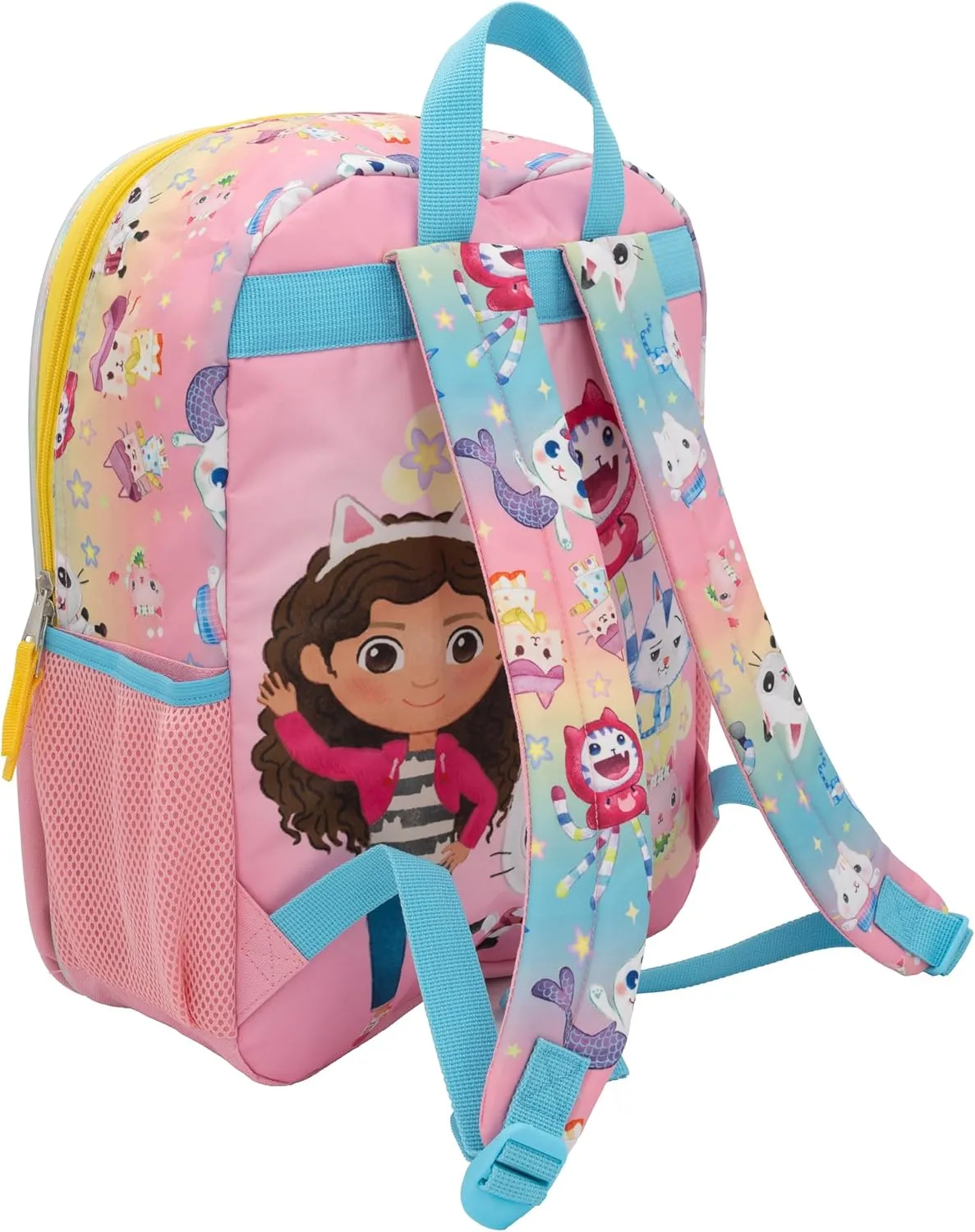 AI ACCESSORY INNOVATIONS Gabby’s Dollhouse 16” Backpack, Girls Iridescent Rainbow School Bag With Floating Confetti, Pink
