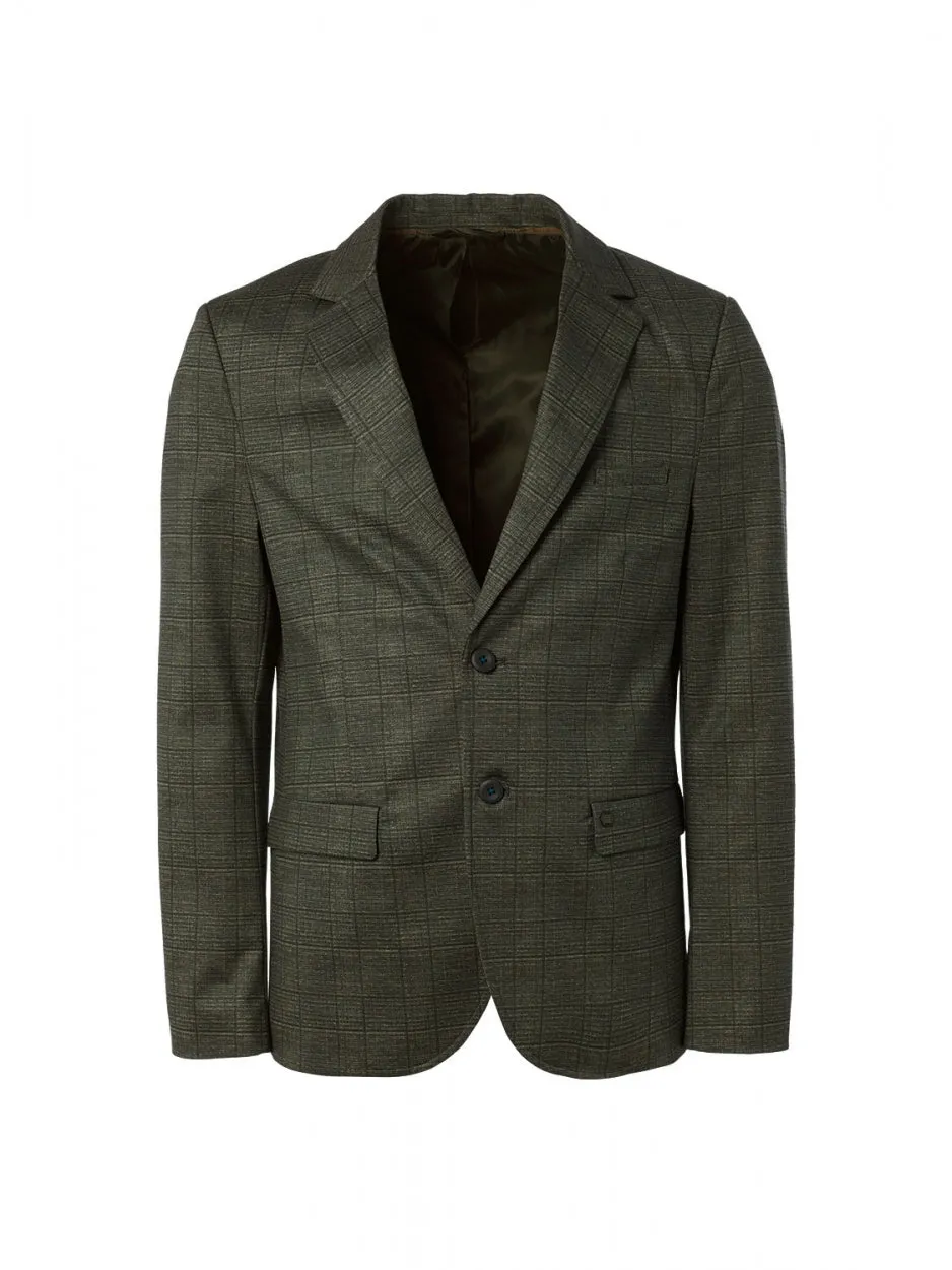 Blazer Jersey Stretch Check | Taupe