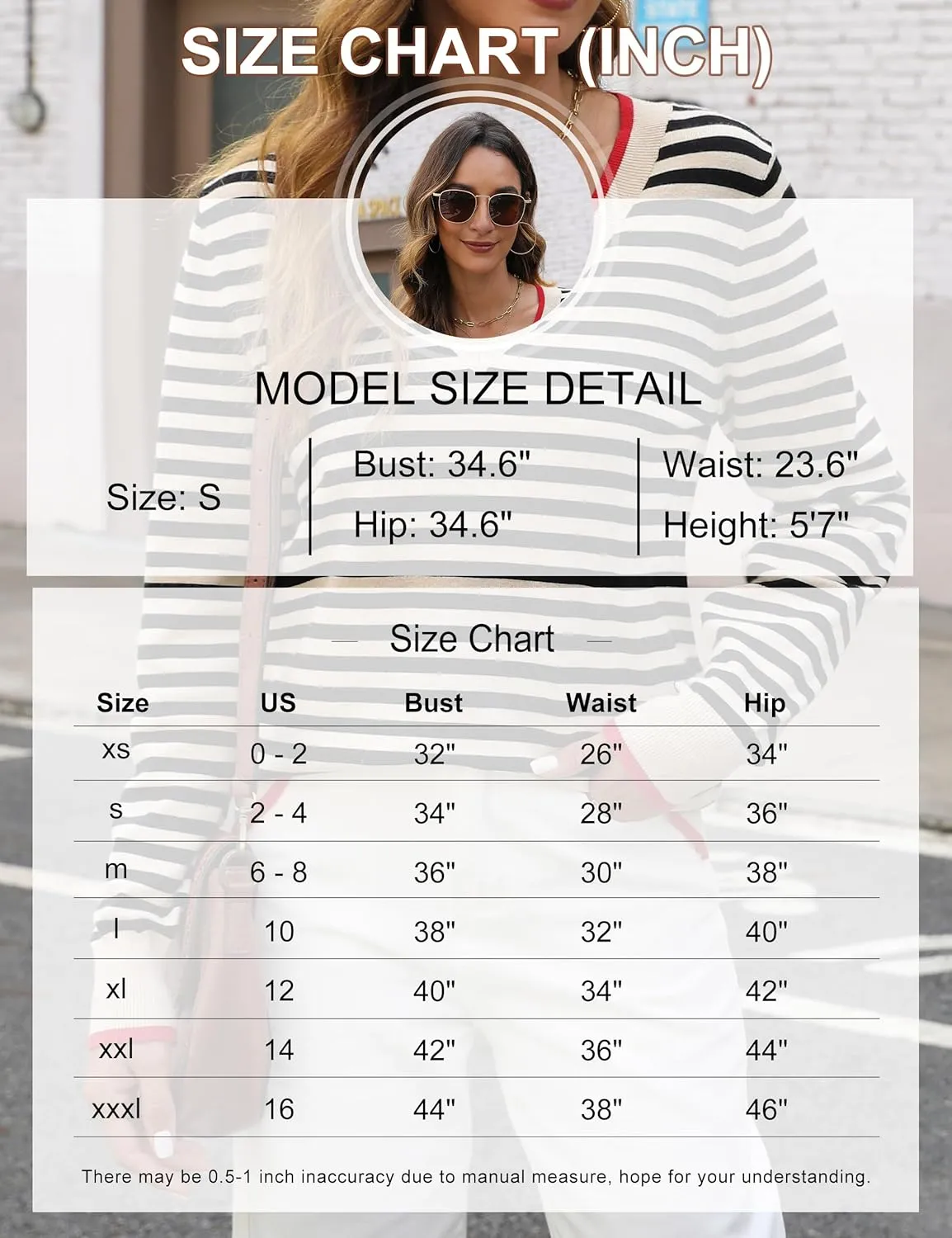 Blooming Jelly Womens Sweaters Striped V Neck Fall Outfits 2024Color Block Pullover Tops Winter Clothes