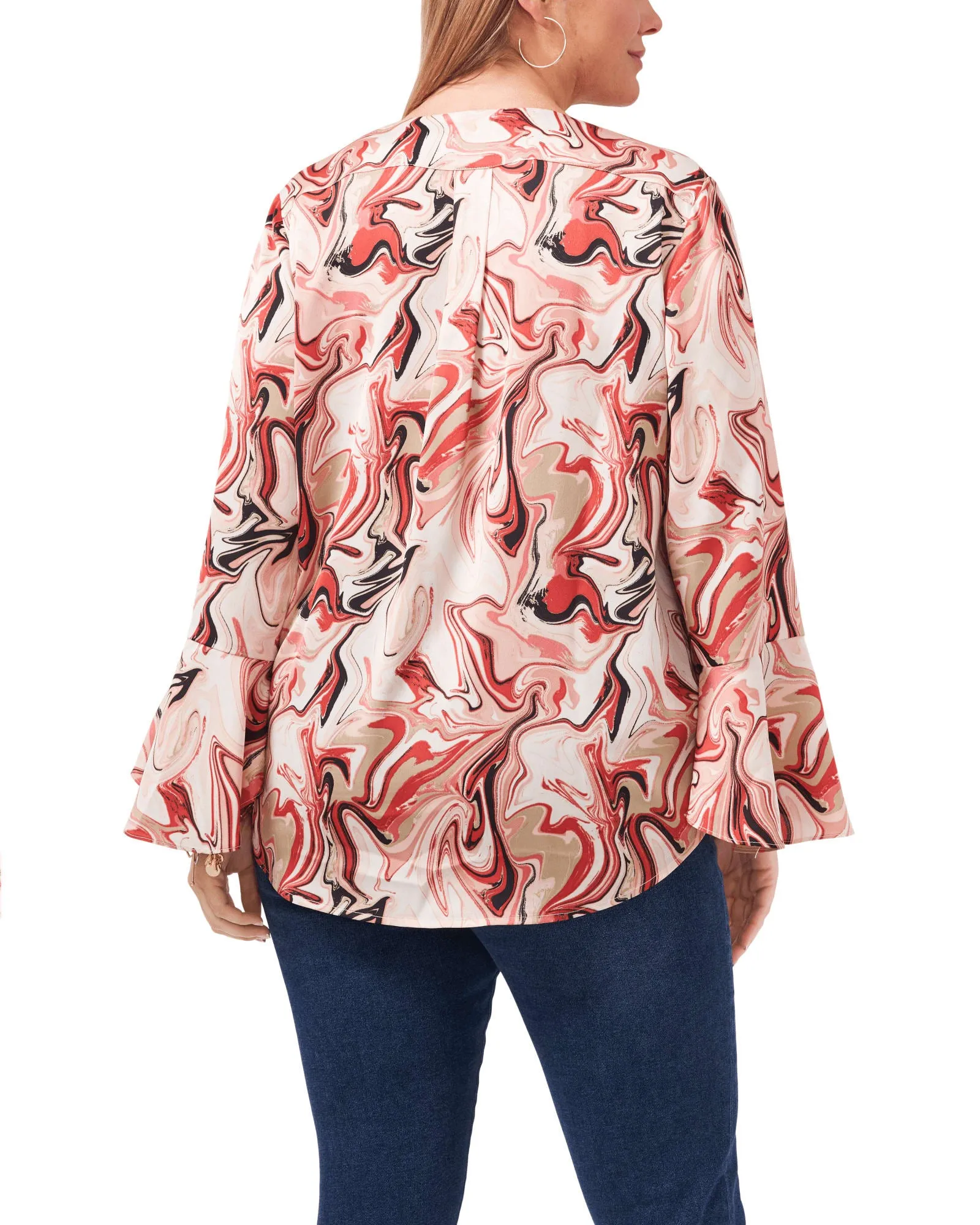 Claire Marble Swirl Blouse | RED SEPIA