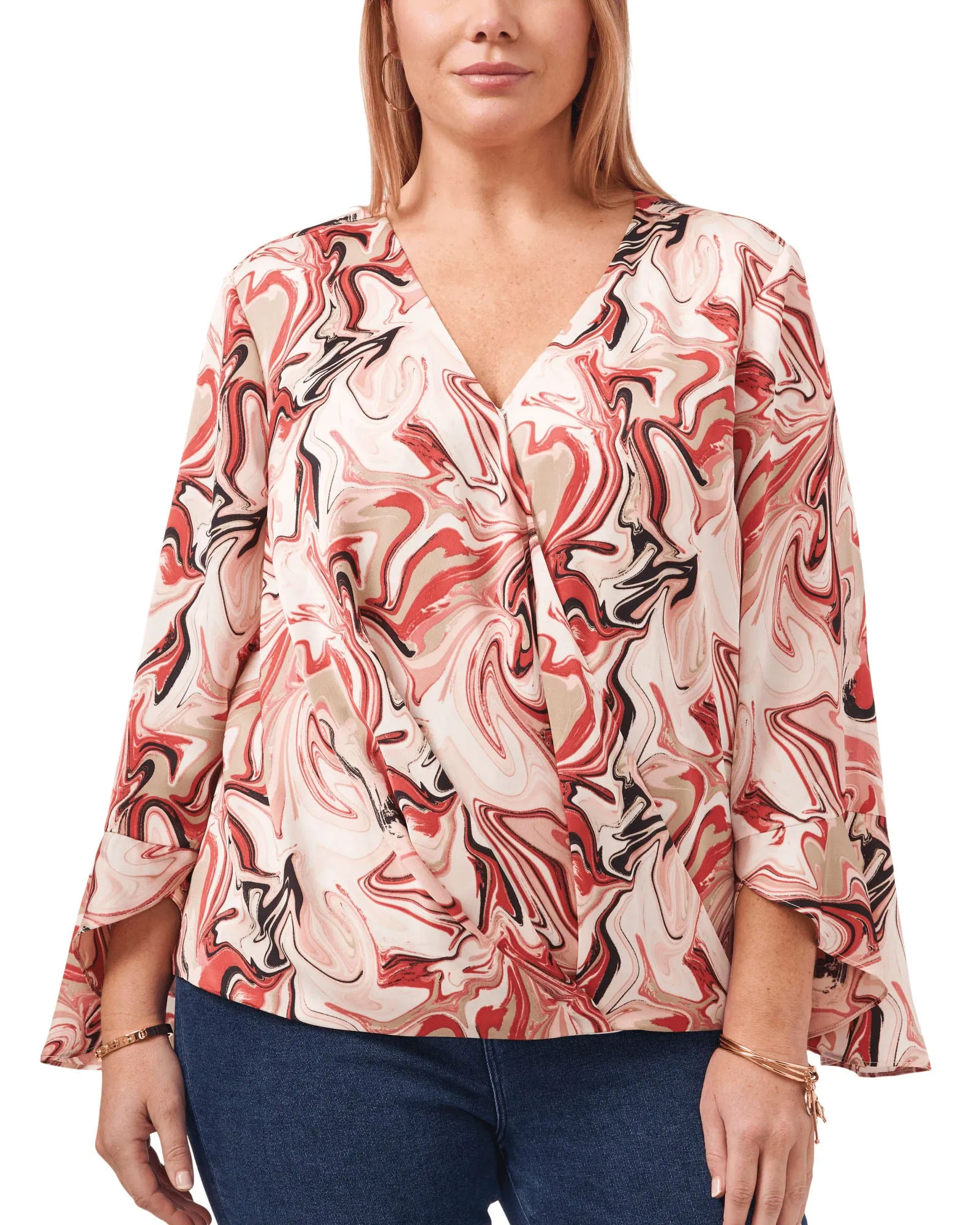 Claire Marble Swirl Blouse | RED SEPIA