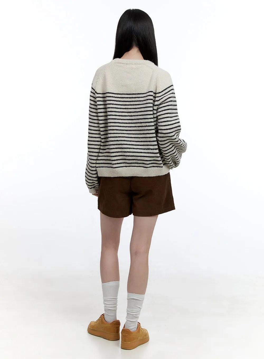 Cozy Stripe Knit Pullover OO429
