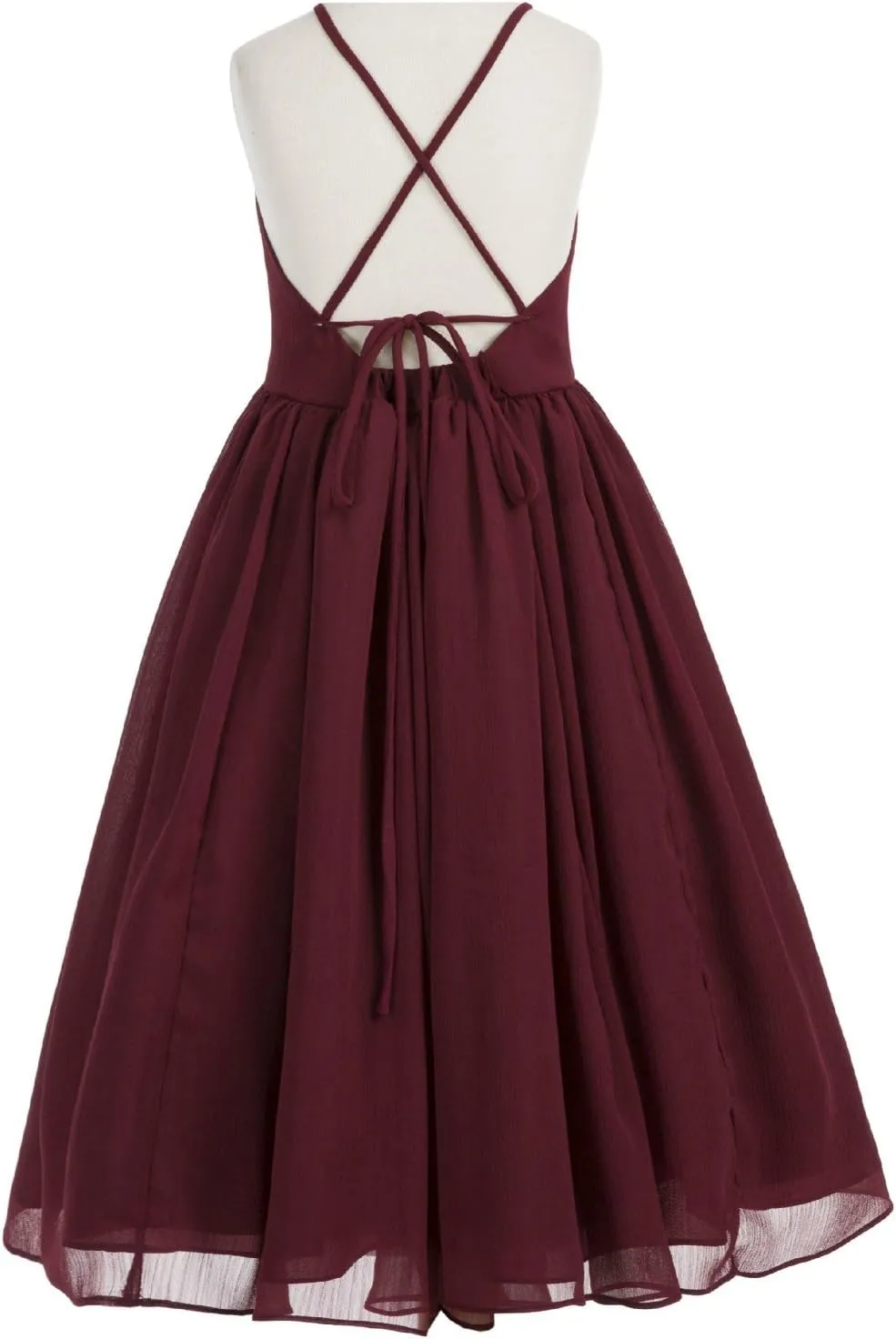 Criss Cross Chiffon Formal Flower Girl Dresses Junior Bridesmaid Dress Reception Dress
