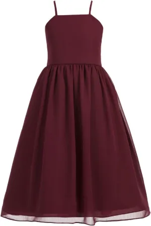 Criss Cross Chiffon Formal Flower Girl Dresses Junior Bridesmaid Dress Reception Dress