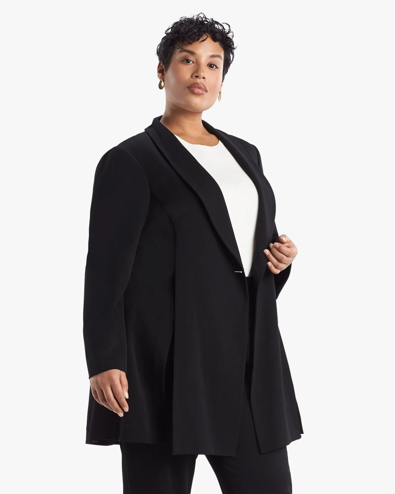 Dietrich Long Blazer | Black