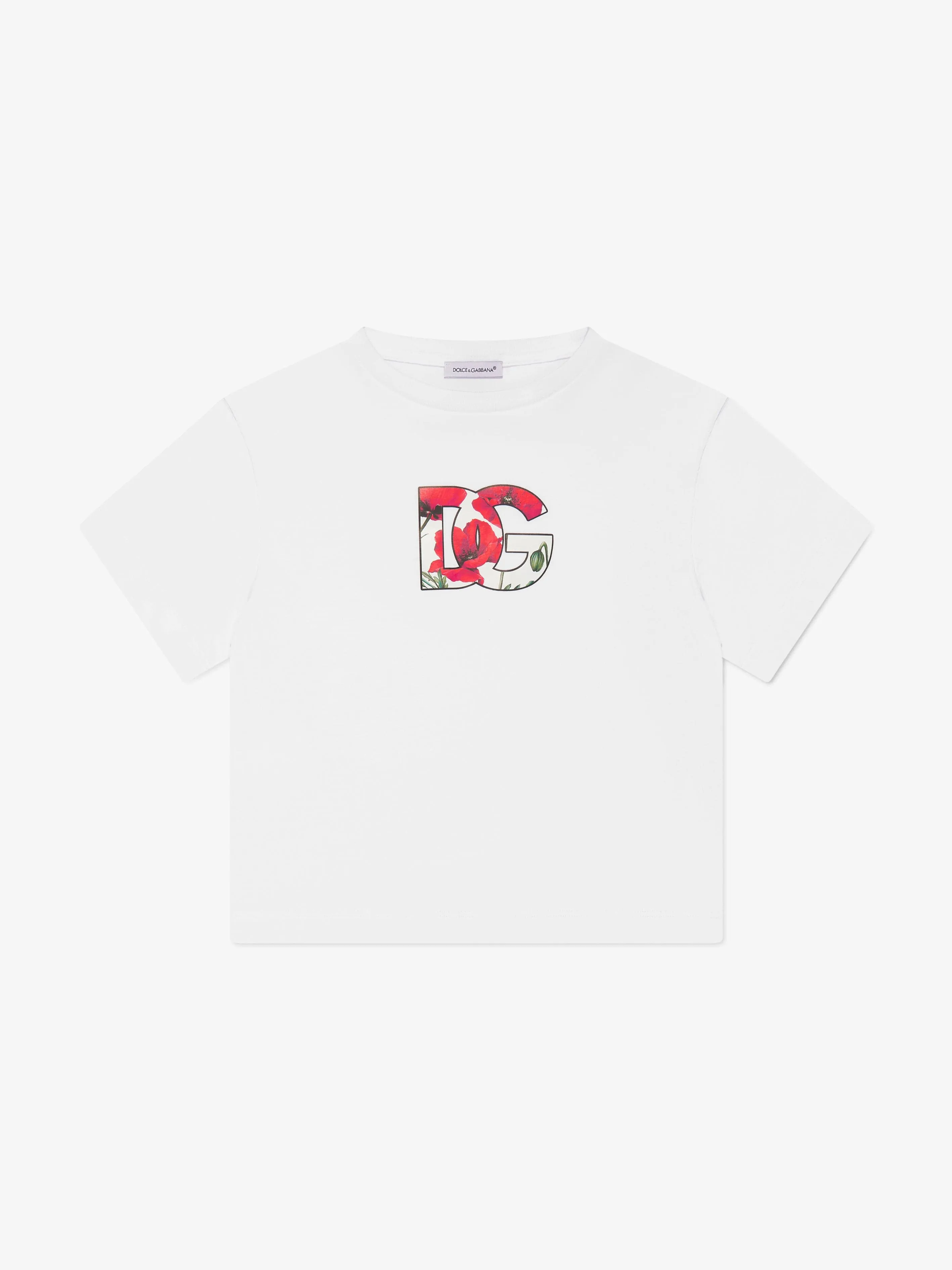 Dolce & Gabbana Girls Poppy Logo T-Shirt in White