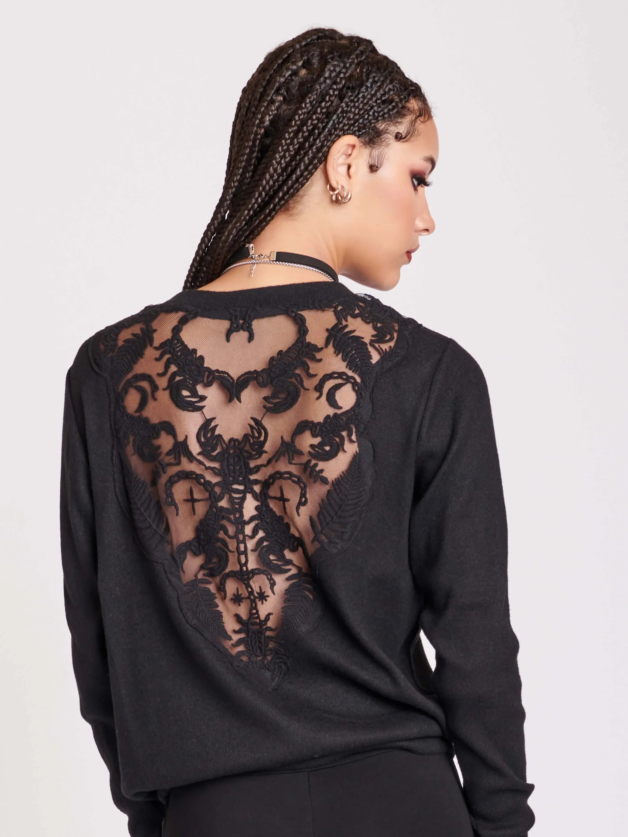 Embroidered Scorpion Sweater