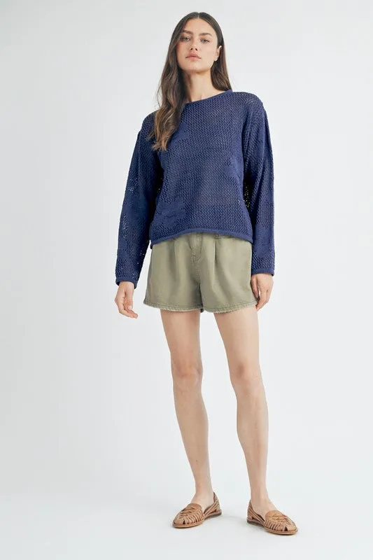 Flower Power Open Knit Sweater