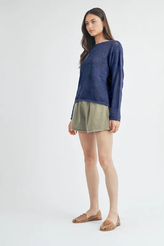 Flower Power Open Knit Sweater
