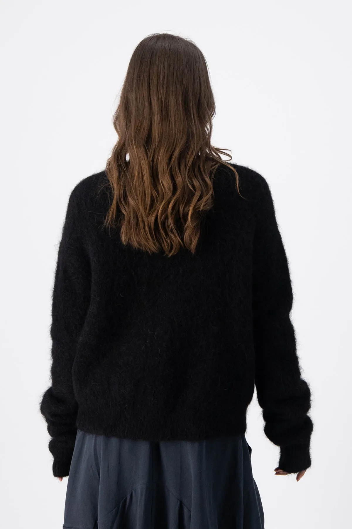 In Transit Cardigan Black in Alpaca