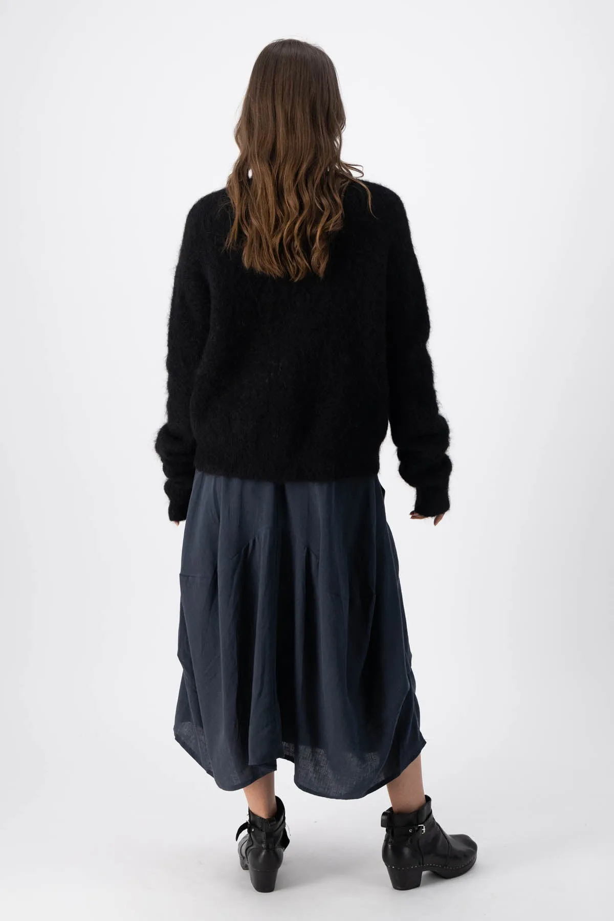 In Transit Cardigan Black in Alpaca