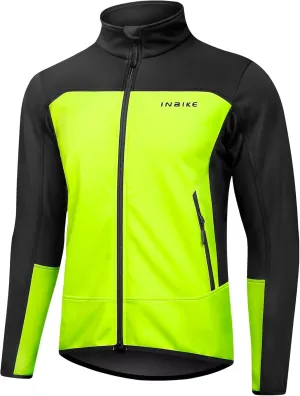 INBIKE Cycling Jacket for Men Running Biking Jackets Mens Windbreaker Reflective Windproof Fleece Lined Cold Weather