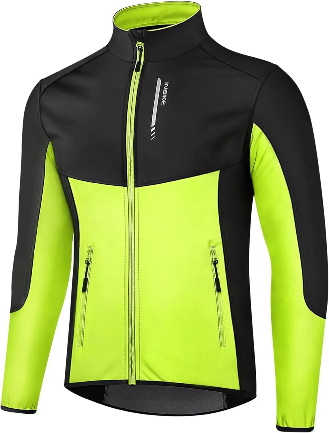 INBIKE Cycling Jacket for Men Running Biking Jackets Mens Windbreaker Reflective Windproof Fleece Lined Cold Weather