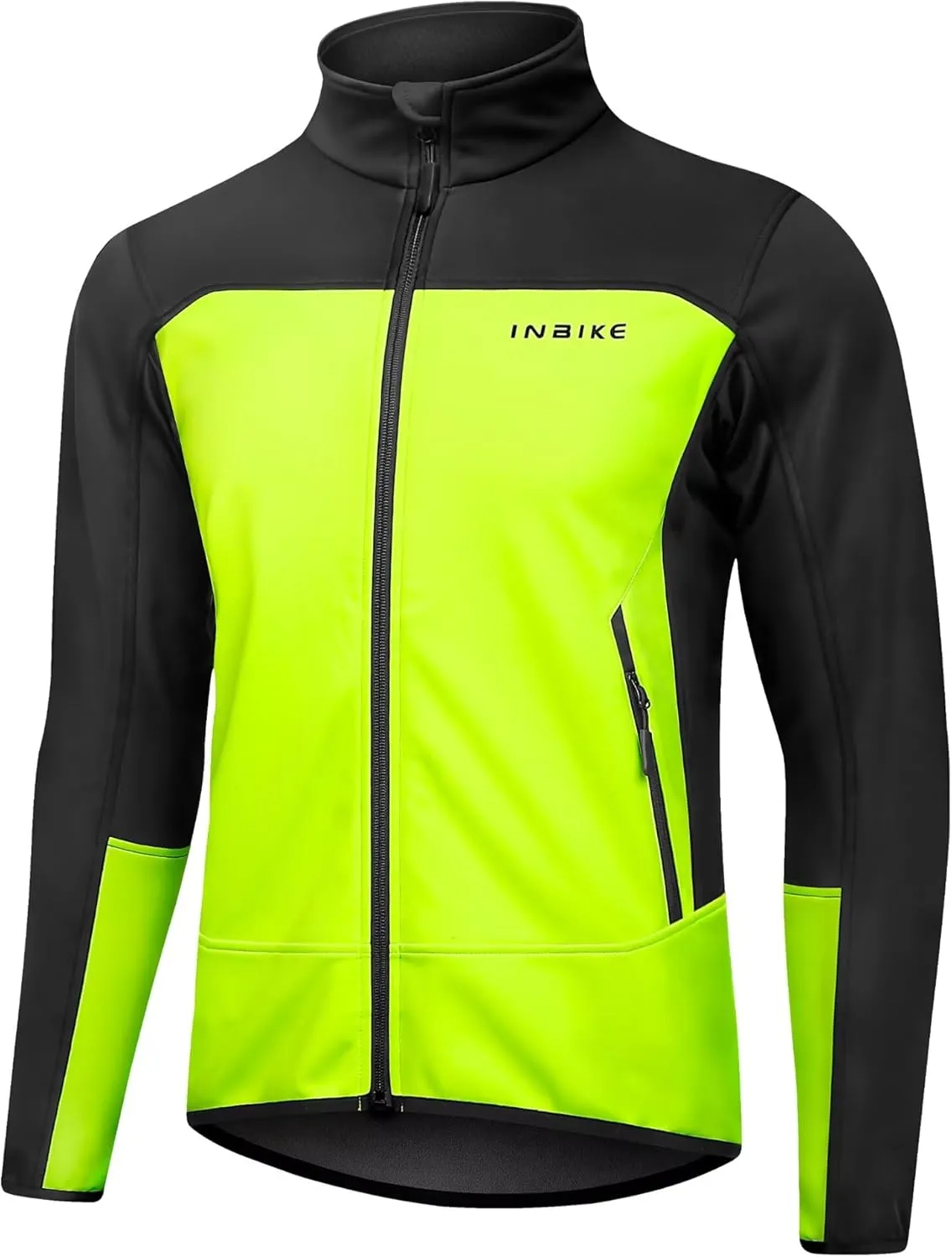 INBIKE Cycling Jacket for Men Running Biking Jackets Mens Windbreaker Reflective Windproof Fleece Lined Cold Weather