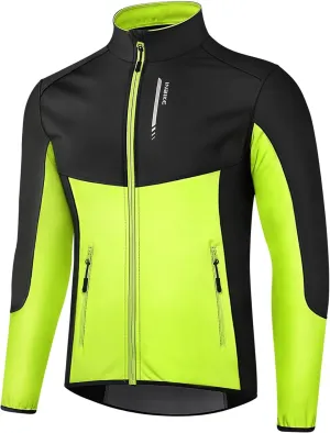 INBIKE Cycling Jacket for Men Running Biking Jackets Mens Windbreaker Reflective Windproof Fleece Lined Cold Weather