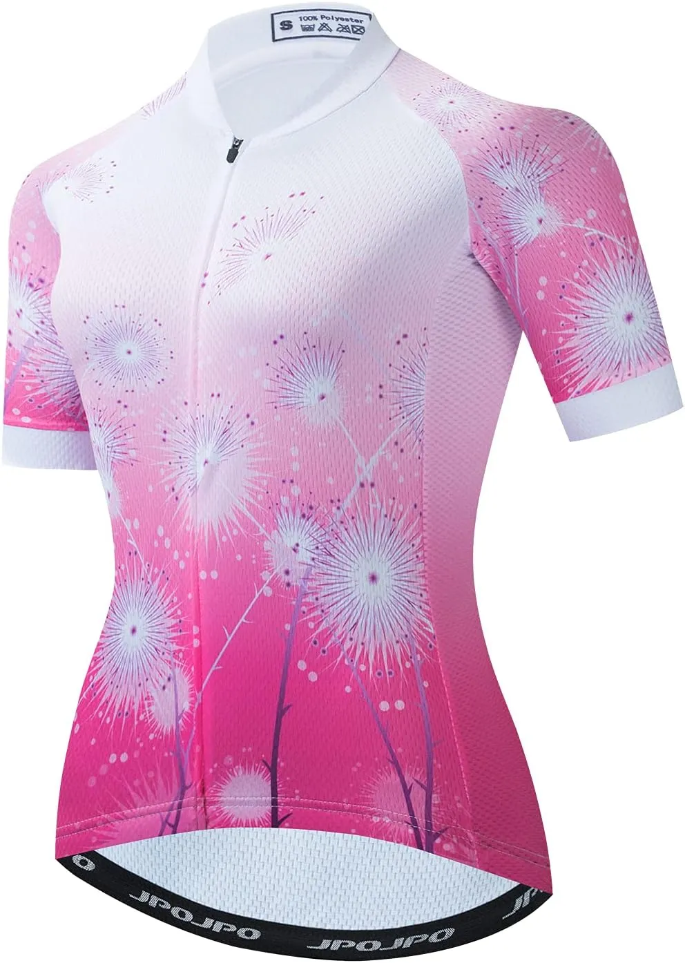 JPOJPO Women's Cycling Jersey Short Sleeve MTB Bike Clothing Reflective 3-Pockets S-3XL