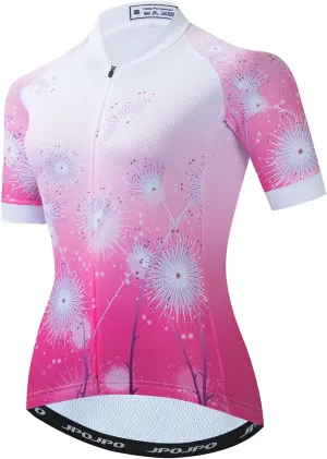 JPOJPO Women's Cycling Jersey Short Sleeve MTB Bike Clothing Reflective 3-Pockets S-3XL