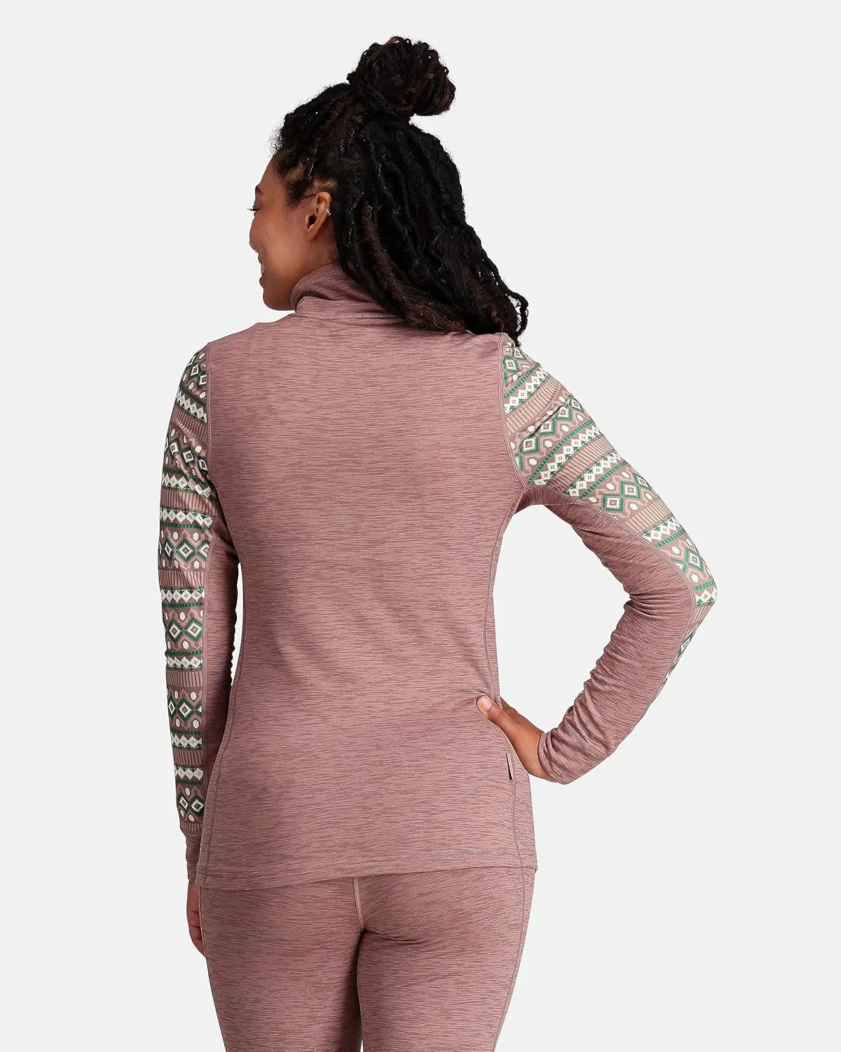 Kari Traa Lune Half Zip Women's Base Layer Top- Polyester Blend Fitted Long Sleeve Knit Thermal Shirt