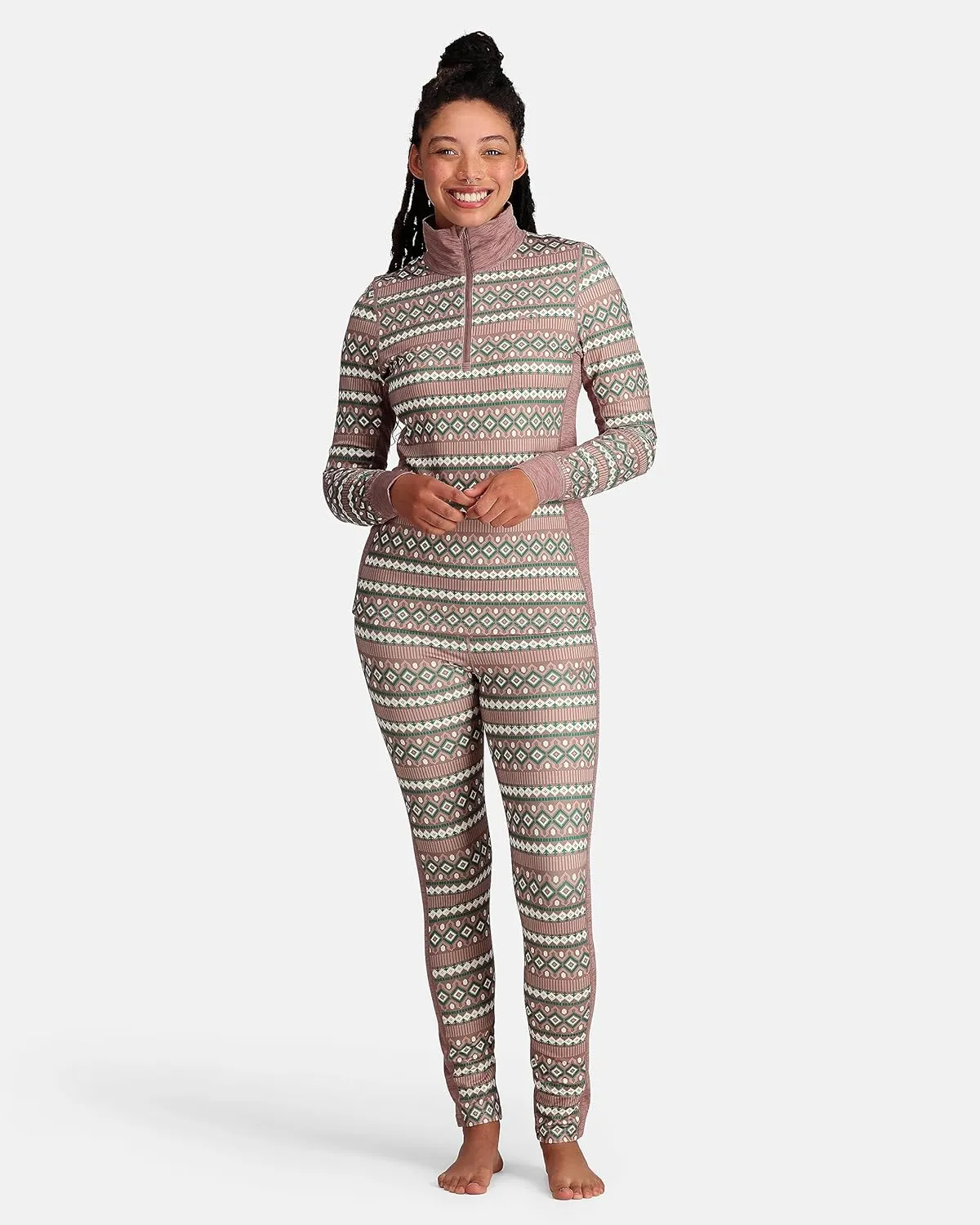 Kari Traa Lune Half Zip Women's Base Layer Top- Polyester Blend Fitted Long Sleeve Knit Thermal Shirt