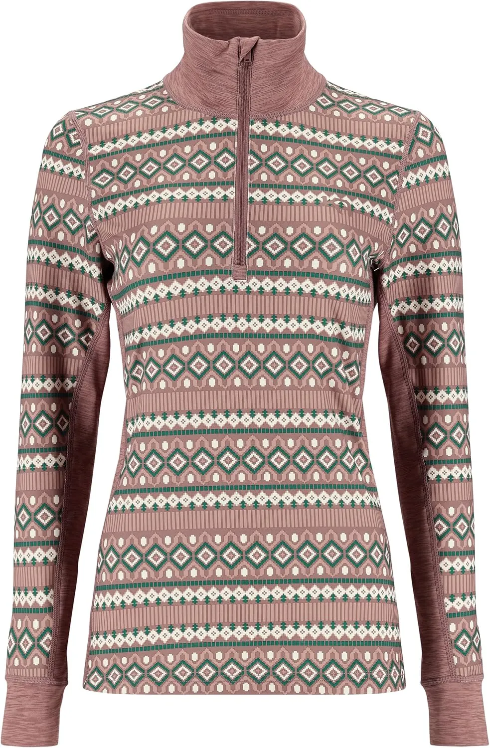 Kari Traa Lune Half Zip Women's Base Layer Top- Polyester Blend Fitted Long Sleeve Knit Thermal Shirt