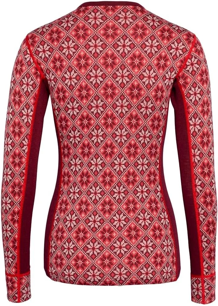 Kari Traa Rose Long Sleeve Women's Base Layer Top - 100% Merino Wool Fitted Knit Thermal Shirt