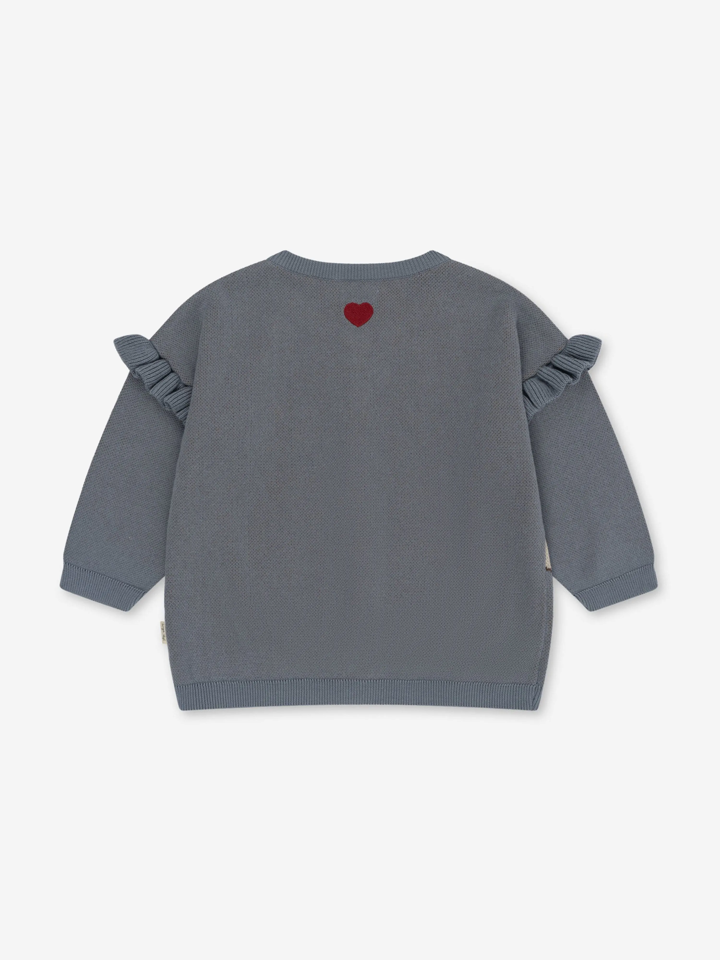 Konges Sløjd Girls Lapis Frill Swan Cardigan in Blue