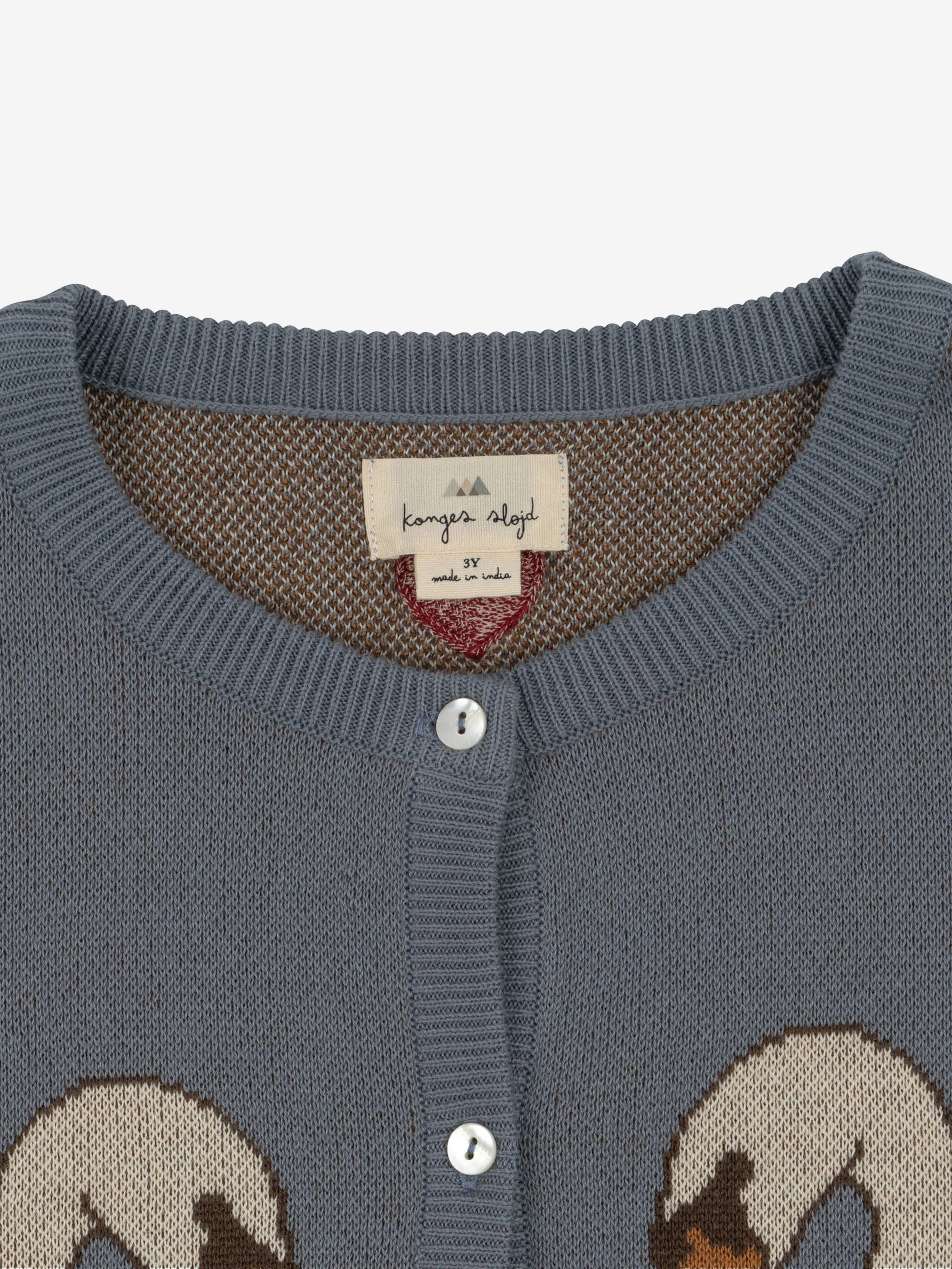 Konges Sløjd Girls Lapis Frill Swan Cardigan in Blue