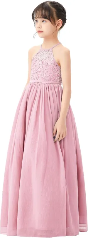 Lace Keyhole Back Flower Girl Dresses Wedding Reception Junior Pageants HLB