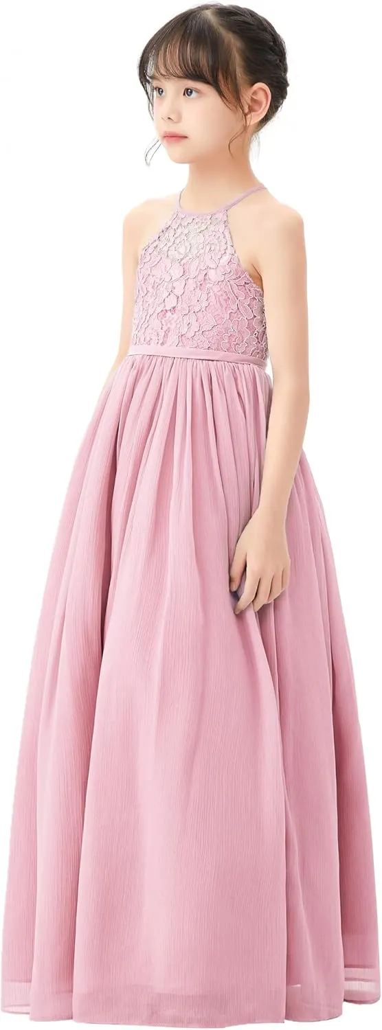 Lace Keyhole Back Flower Girl Dresses Wedding Reception Junior Pageants HLB