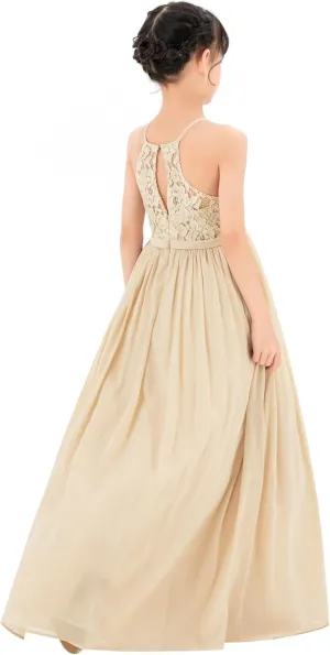 Lace Keyhole Back Flower Girl Dresses Wedding Reception Junior Pageants HLB