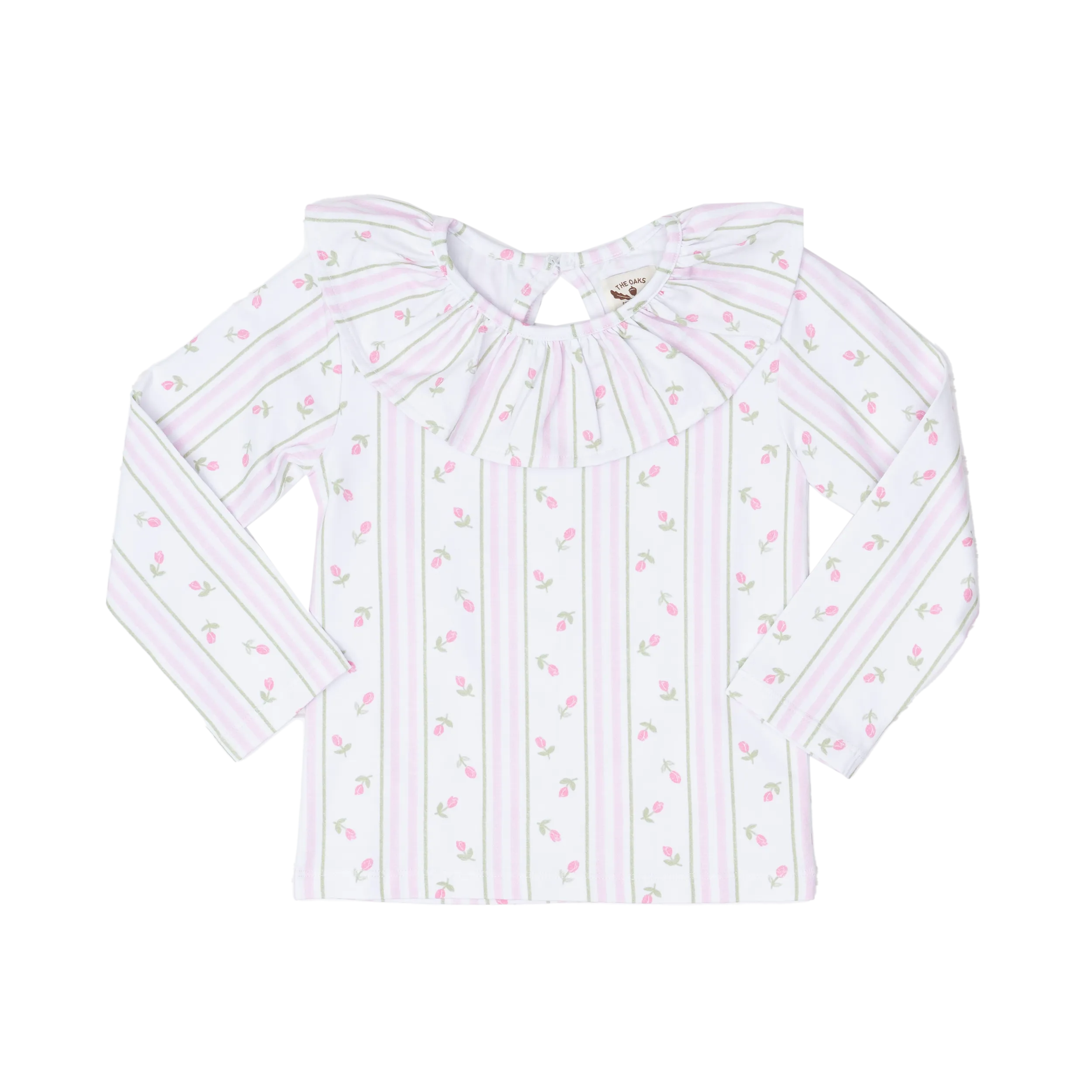 Larrison Striped Tulip Ruffle Collar Shirt