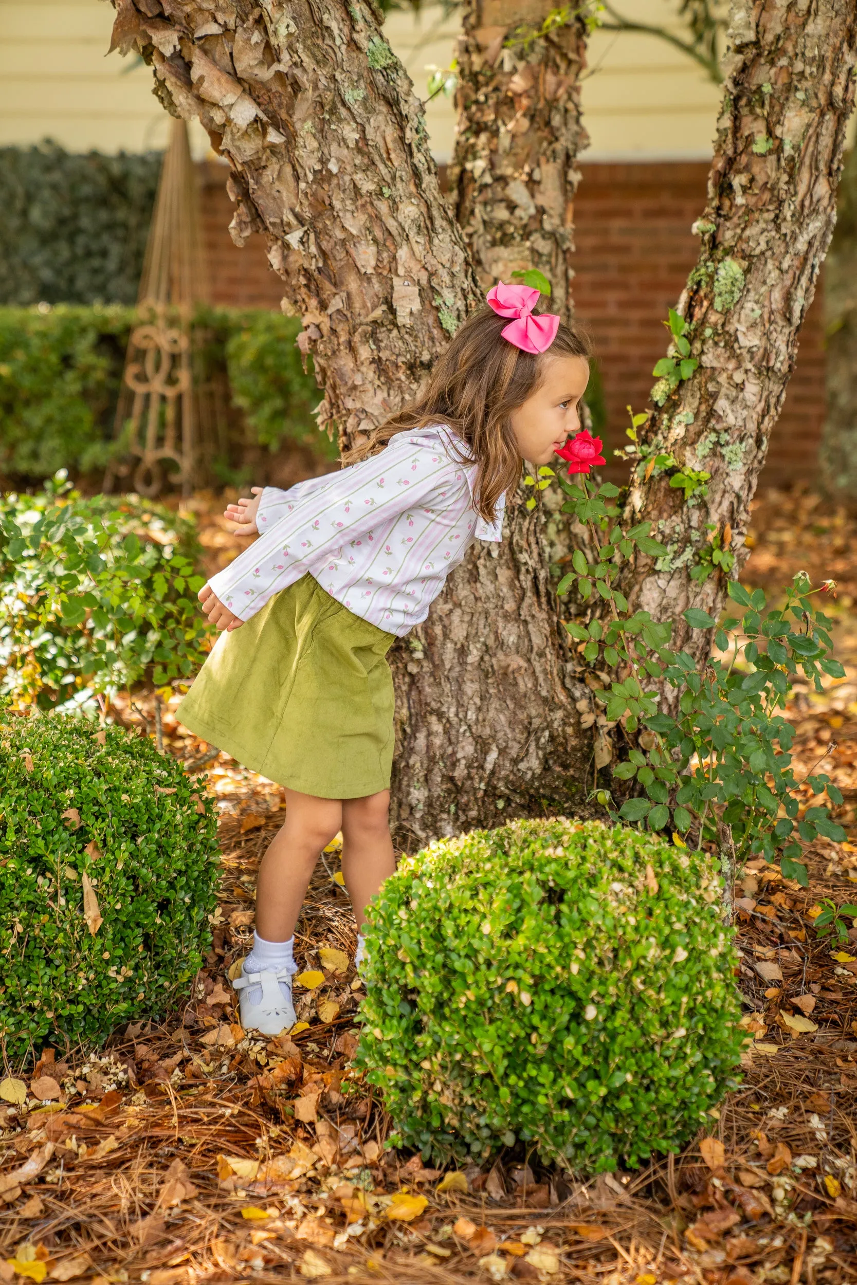 Larrison Striped Tulip Ruffle Collar Shirt