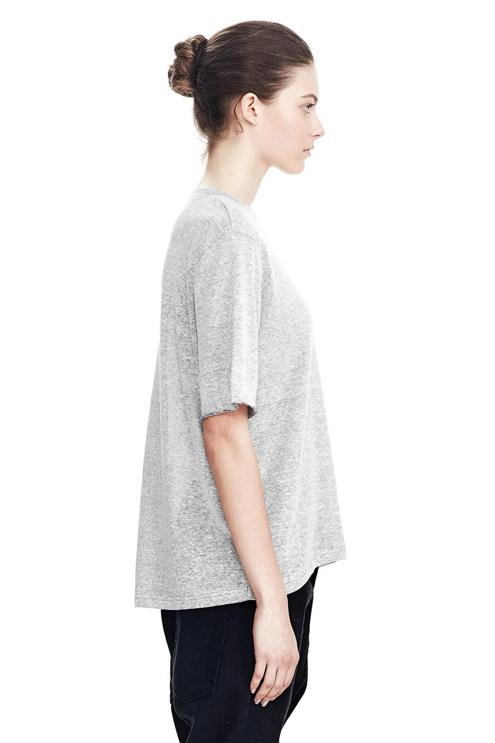 Luxe Linen S/S Tee - Soft Marle