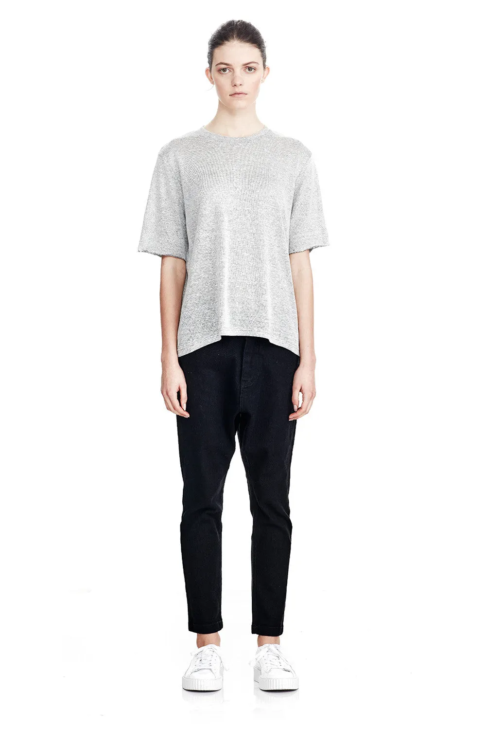 Luxe Linen S/S Tee - Soft Marle