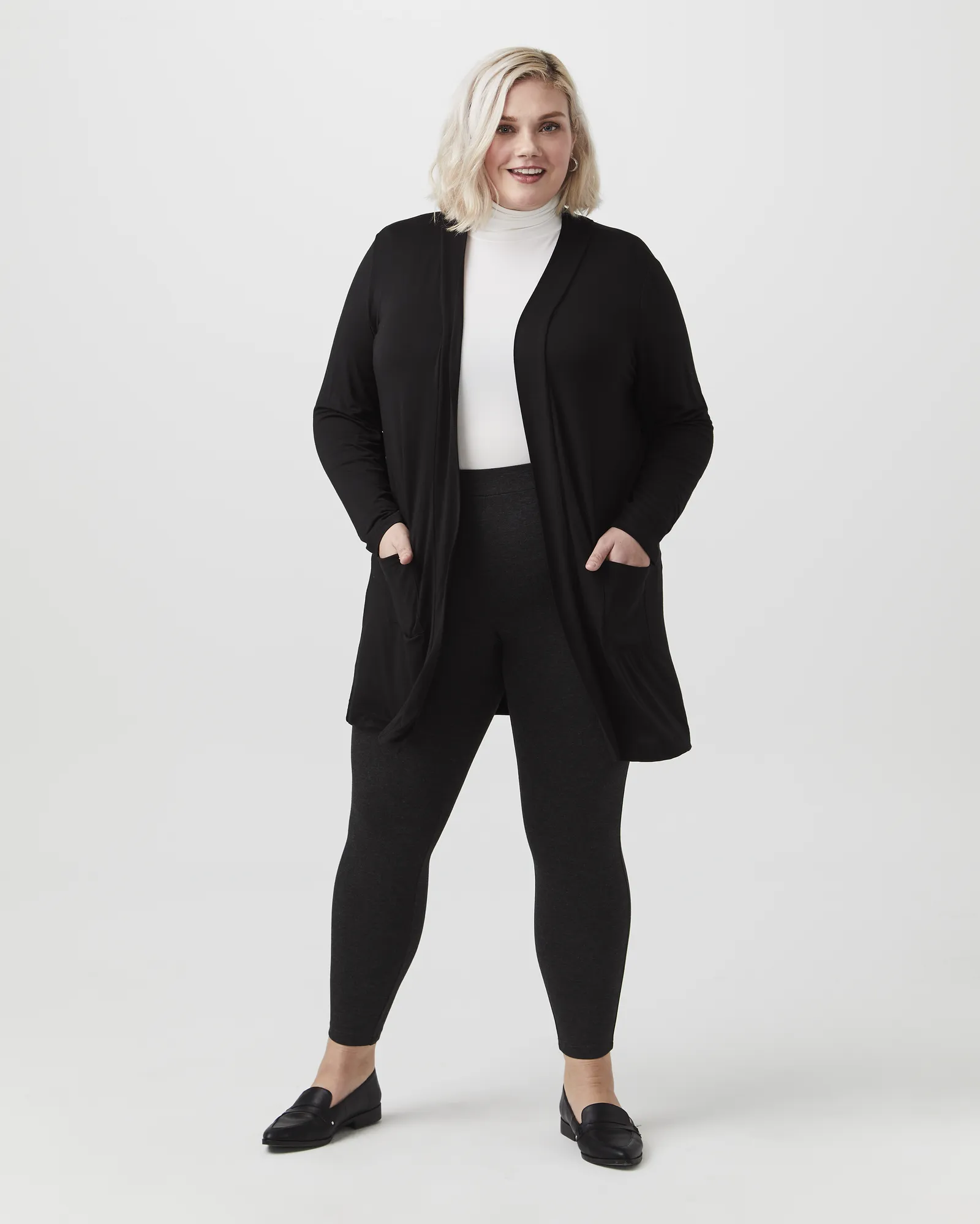 Marsali Jersey Open Cardigan | Black