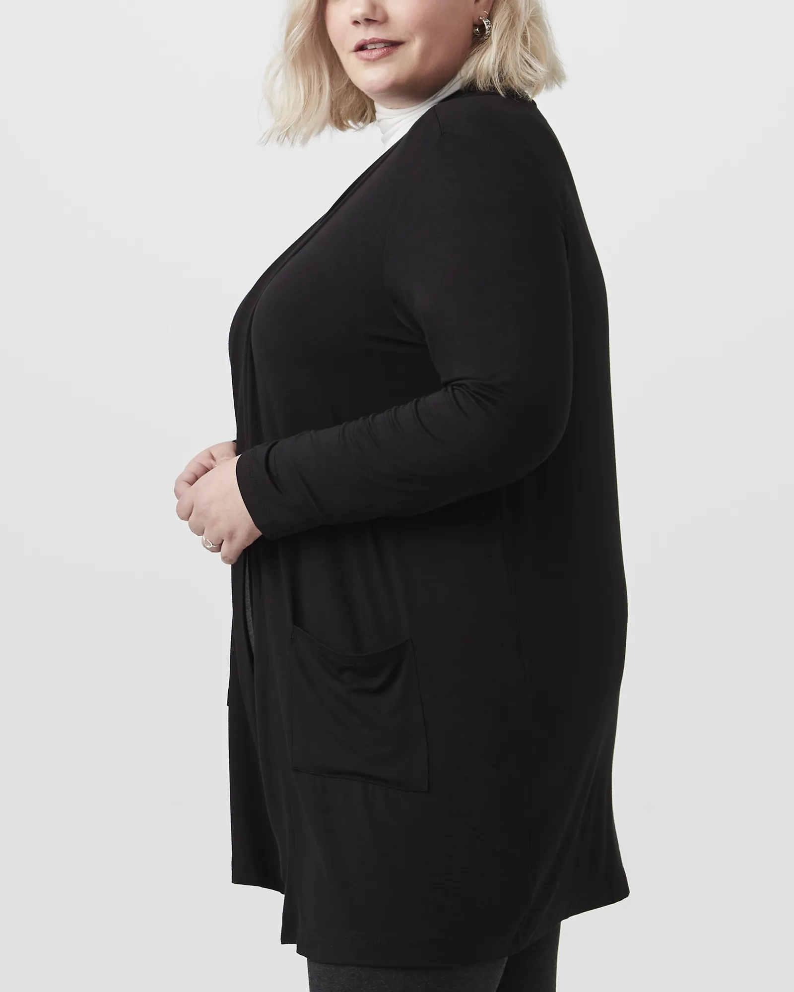 Marsali Jersey Open Cardigan | Black