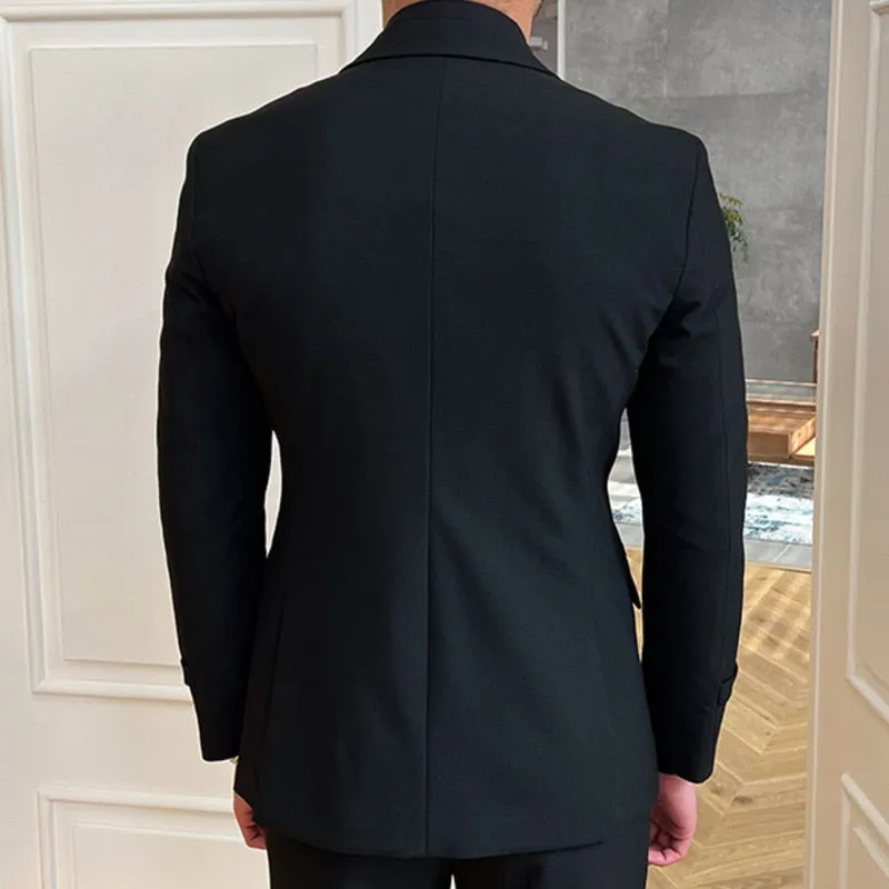 Metal Side Buckle Solid Blazer