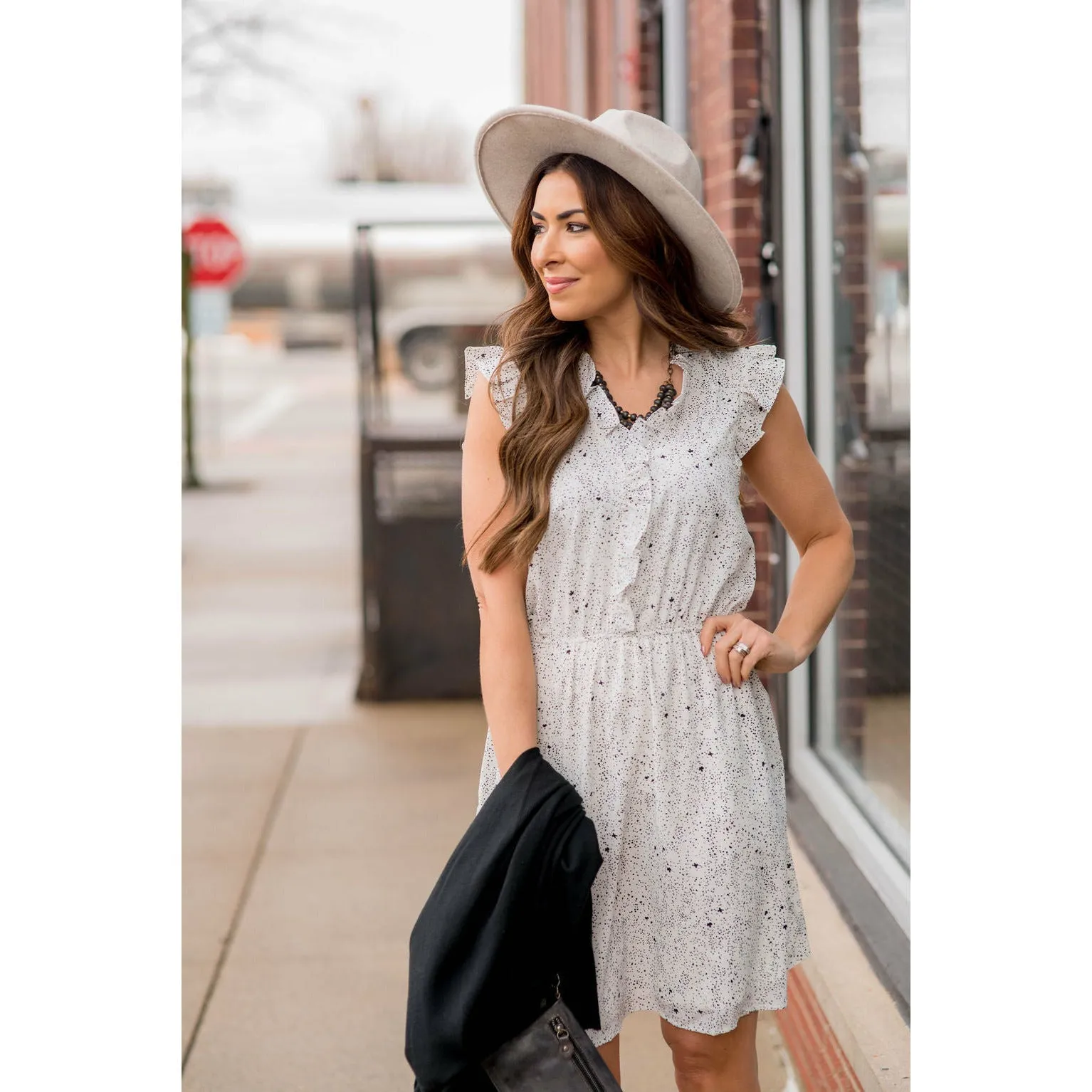 Splatter Dot Ruffle Dress