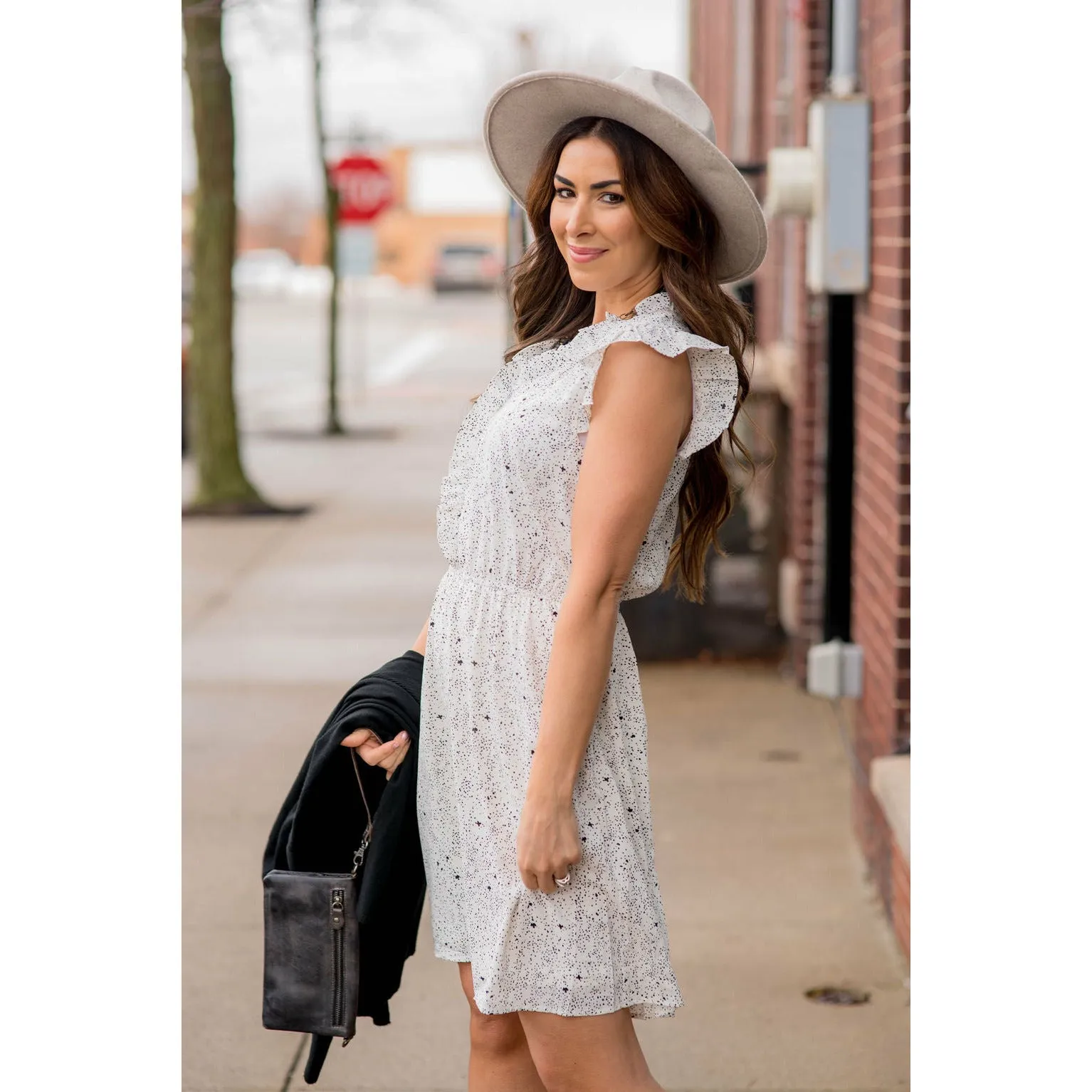 Splatter Dot Ruffle Dress
