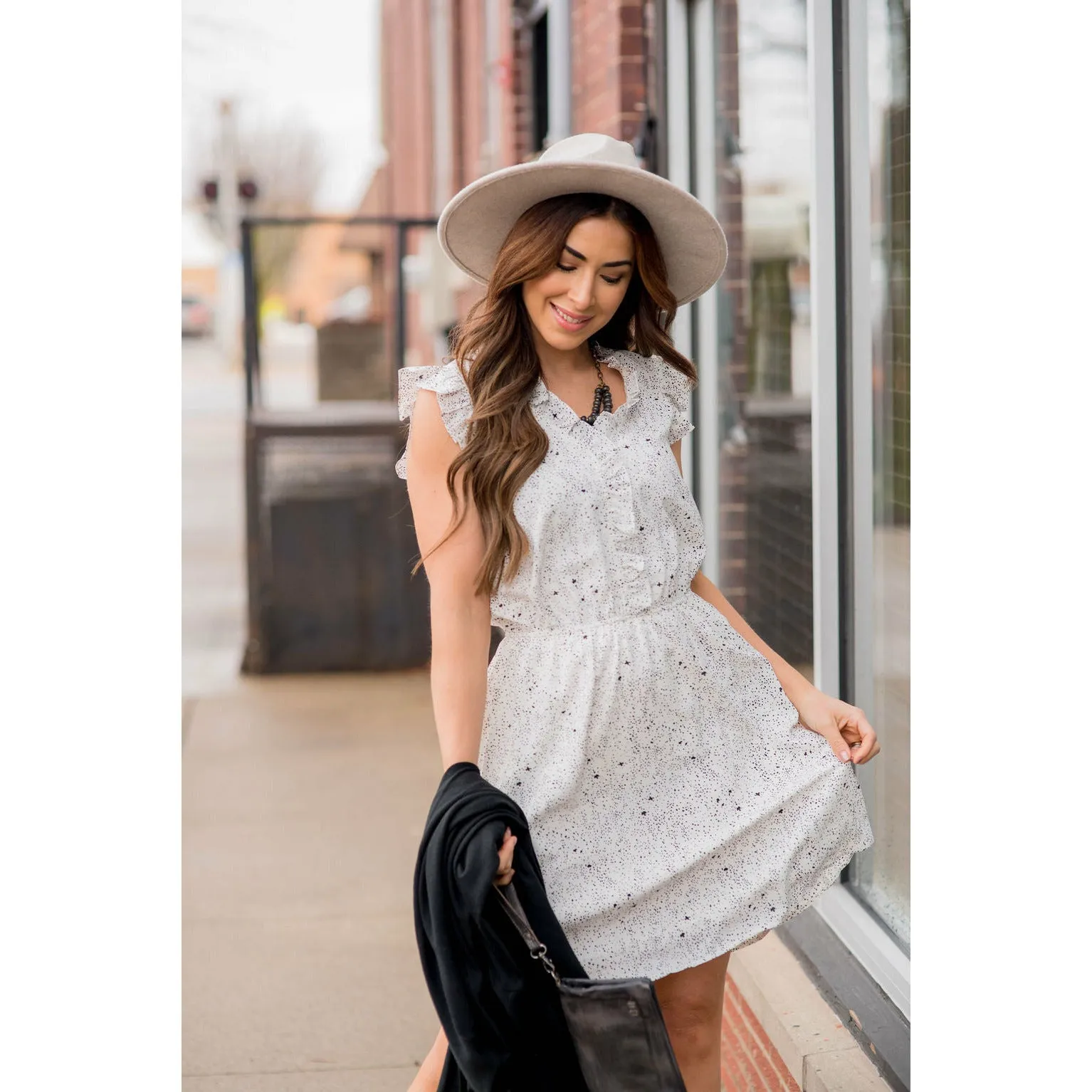 Splatter Dot Ruffle Dress
