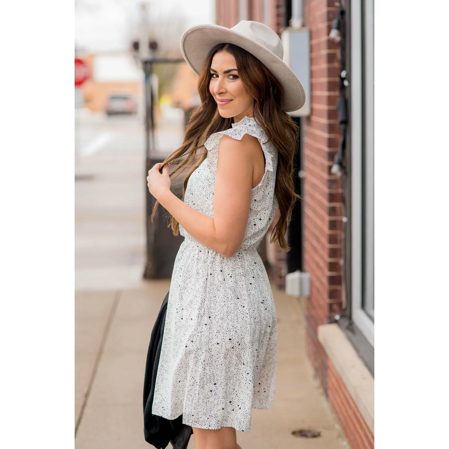 Splatter Dot Ruffle Dress