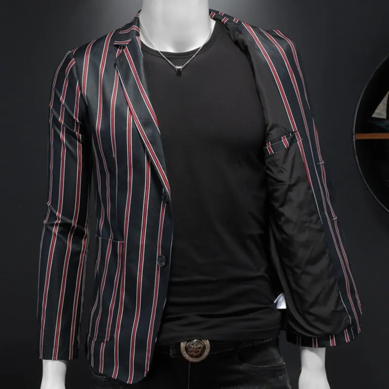 Striped Single Breasted Blazer