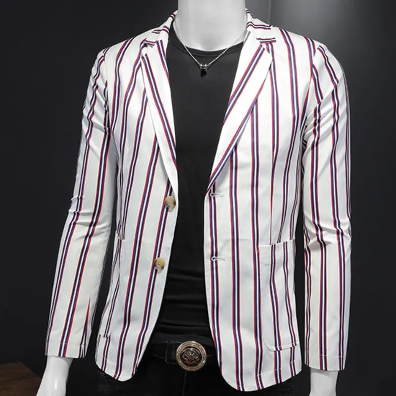 Striped Single Breasted Blazer