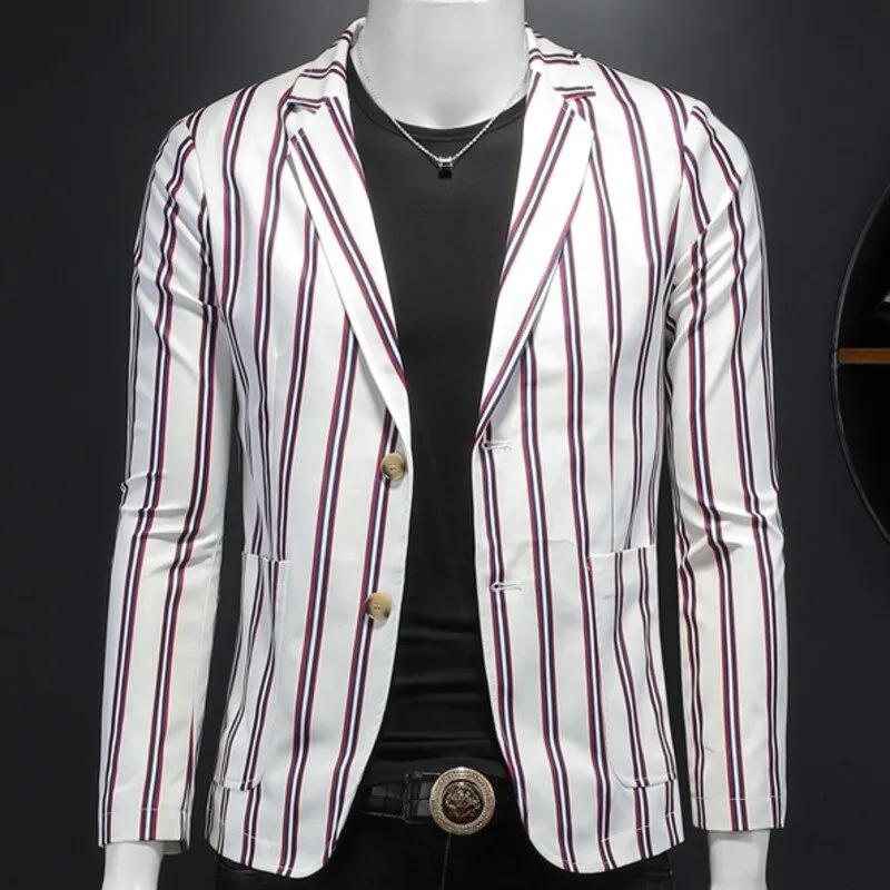 Striped Single Breasted Blazer